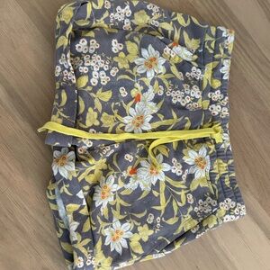Anthropologie Daily Practice Floral Print Shorts with Yellow Accents, XS